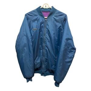 Columbia Reversible Jacket Mens LT Large Tall Purple Blue Bomber Vintage Outdoor